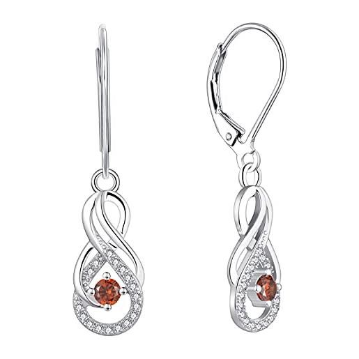 Orecchini In Argento 925 Con Ametiste, Granati, Pietra Di Luna E Io