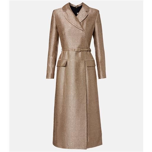 Emilia Wickstead abito midi kalonice in tweed con paillettes e cintura
