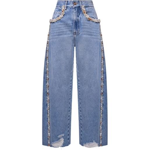 PatBO jeans camila coelho con perline - blu