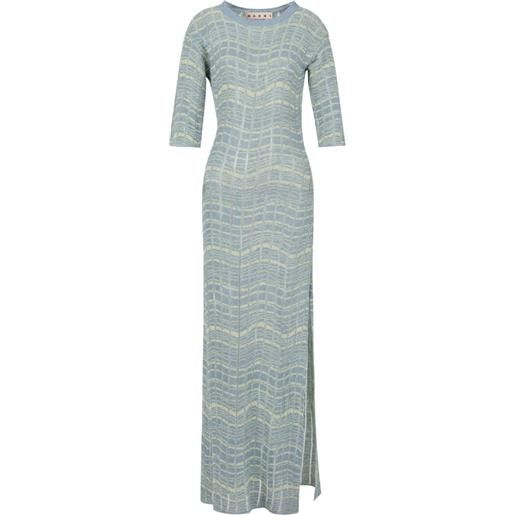 Marni abito lungo con spacco - blu