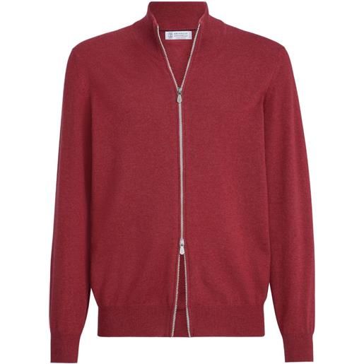 Brunello Cucinelli cardigan a collo alto - rosso