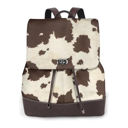 TTIGLHOH mini zaino con stampa in pelliccia di mucca per le donne casual piccolo zaino borsa con cinghie regolabili