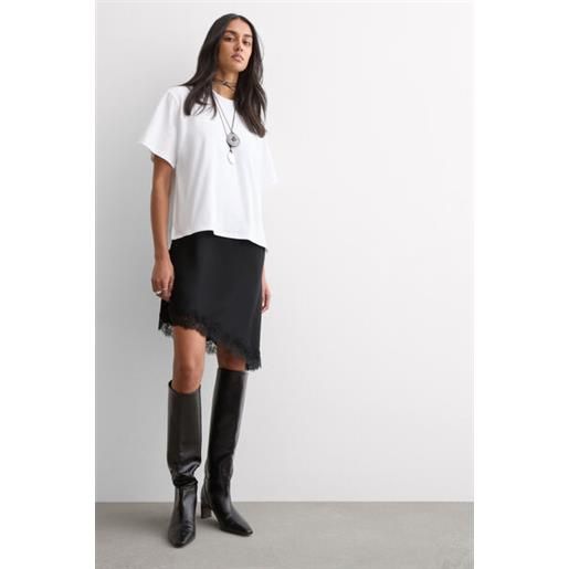 Intimissimi sottoveste asimmetrica in raso di viscosa con pizzo nero