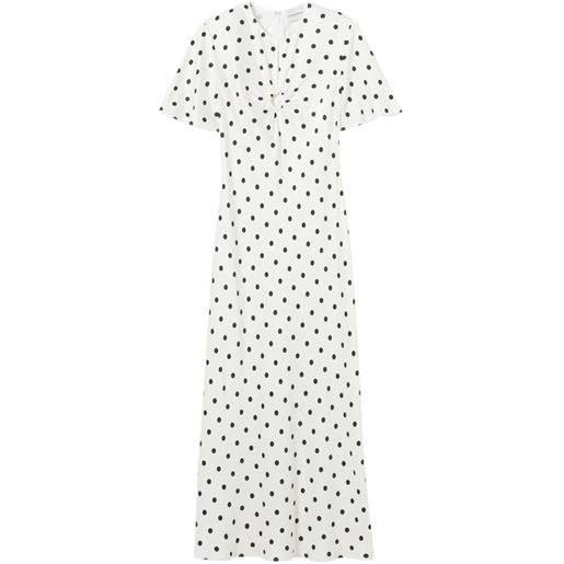 Claudie Pierlot abito lungo a pois con cut-out - bianco