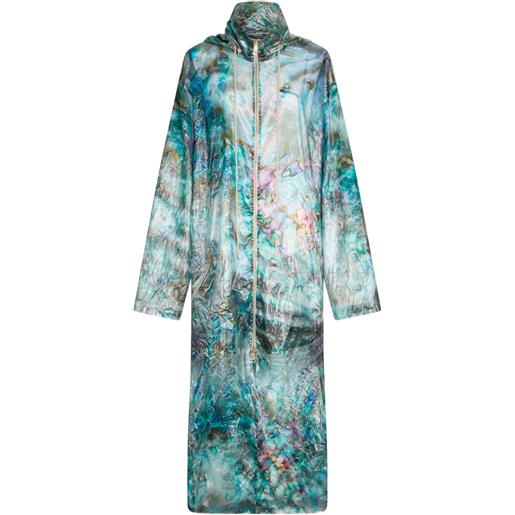Roberto Cavalli parka semi trasparente - blu