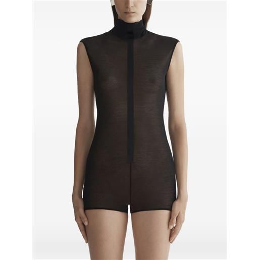 Mugler body a collo alto - nero