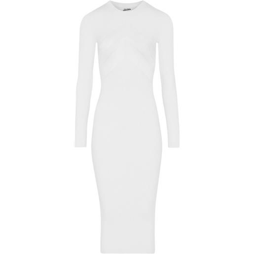 Jean Paul Gaultier abito midi con inserti semi trasparenti - bianco