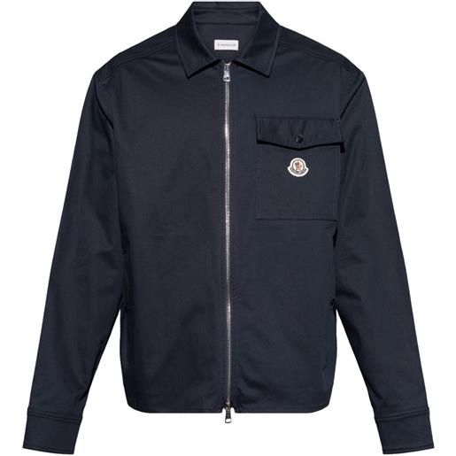 Moncler giacca-camicia in gabardine - blu