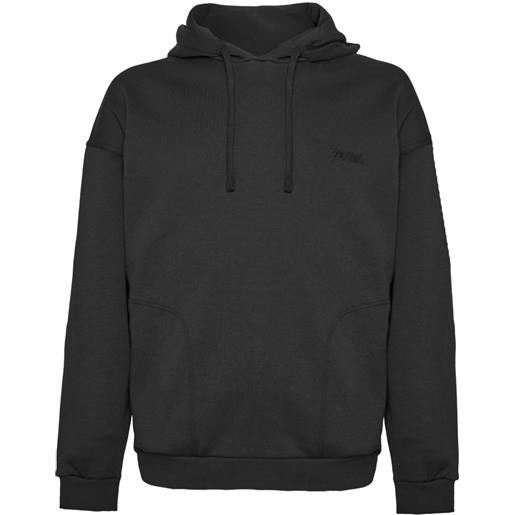 Zegna felpa con cappuccio e coulisse - nero