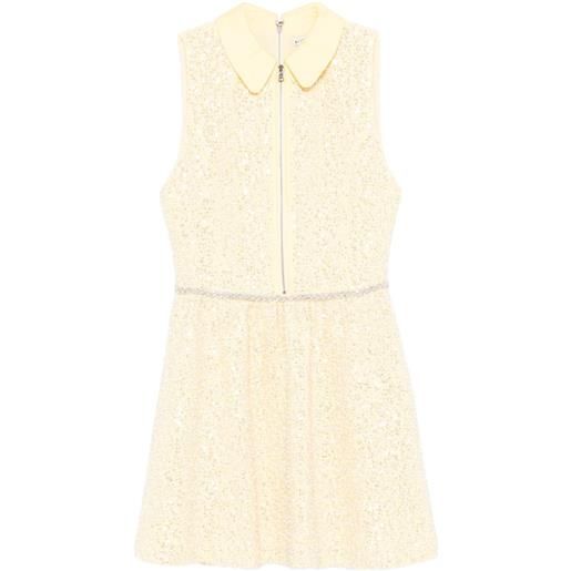 alice + olivia abito corto svasato con decorazione - giallo