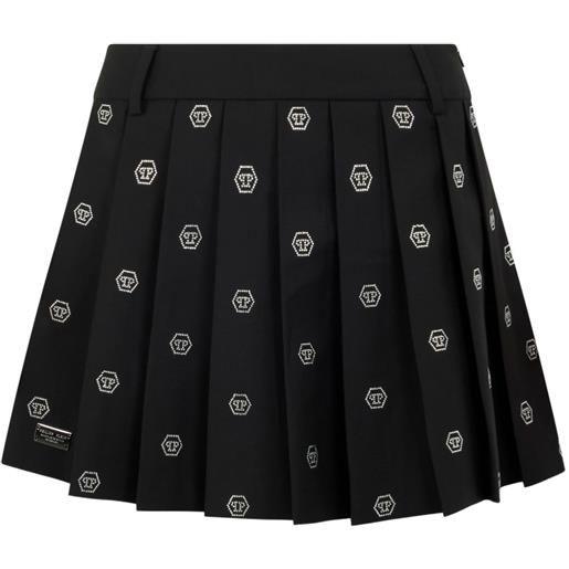 Philipp Plein minigonna con monogramma - nero