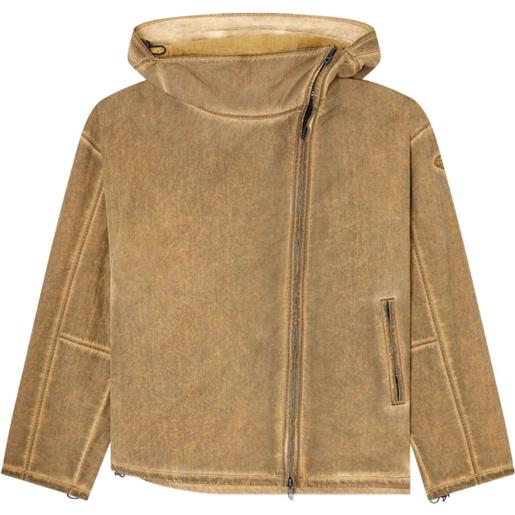 Diesel giacca j-squad-treat con cappuccio - marrone