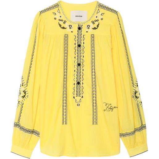 Zadig&Voltaire tunica tigy con ricamo - giallo