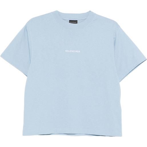 Balenciaga t-shirt con logo - blu