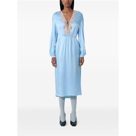 Prada abito midi con scollo a v - blu