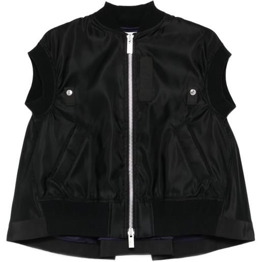 sacai gilet con zip - nero