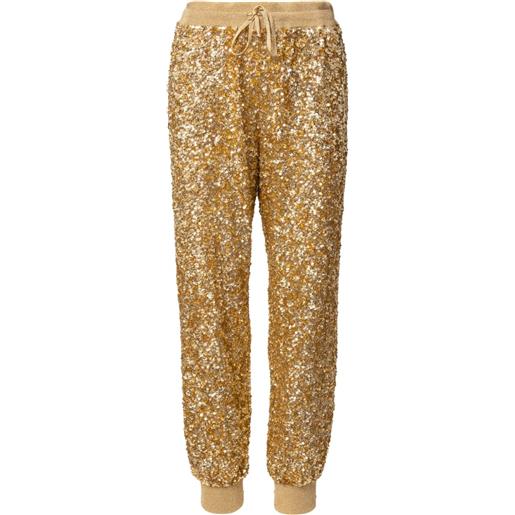 Valentino Garavani pantaloni sportivi con paillettes - oro