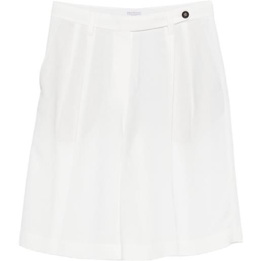 Brunello Cucinelli bermuda con pieghe - bianco