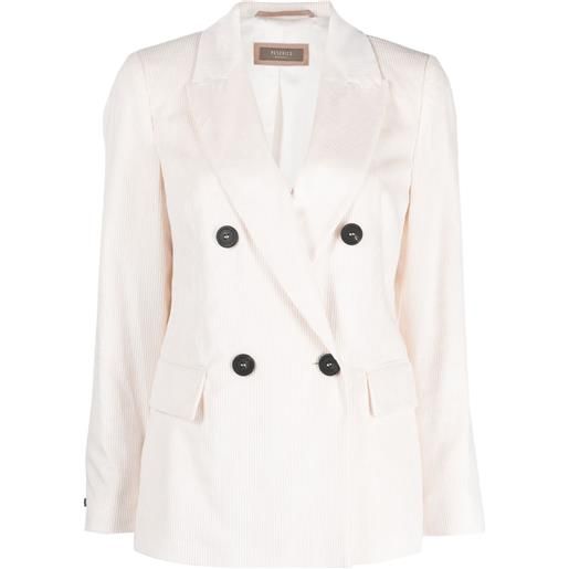 Peserico blazer doppiopetto a coste - rosa