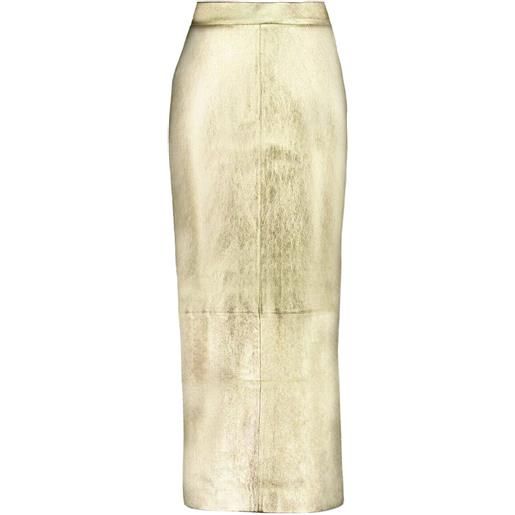 PAULA gonna in pelle con effetto metallizzato - oro