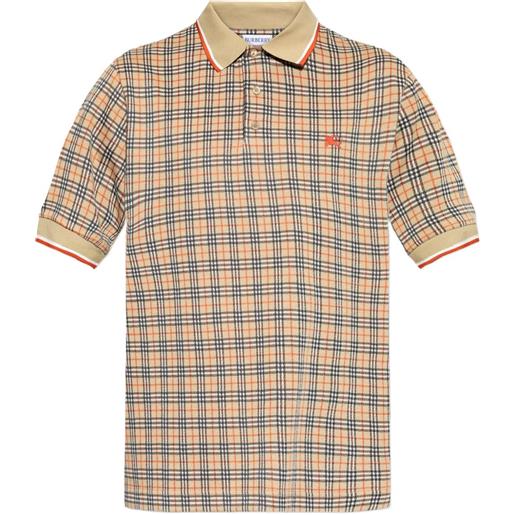 Burberry polo pelham a quadri - toni neutri