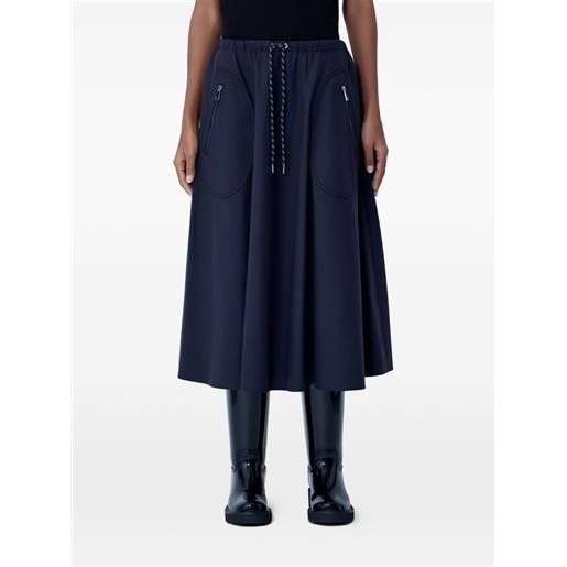 Moncler gonna midi svasata con coulisse - grigio