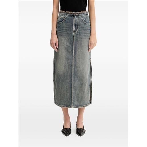 Miss Sixty gonna denim con spacco laterale - blu