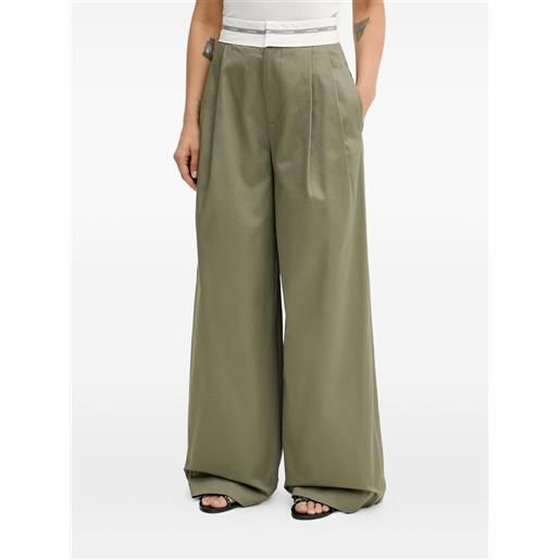 Miss Sixty pantaloni a gamba ampia con pieghe - verde