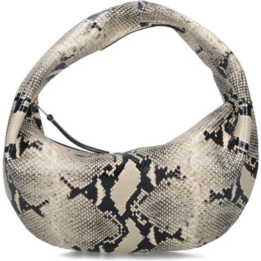 KHAITE borsa a spalla olivia media con effetto serpente - toni neutri