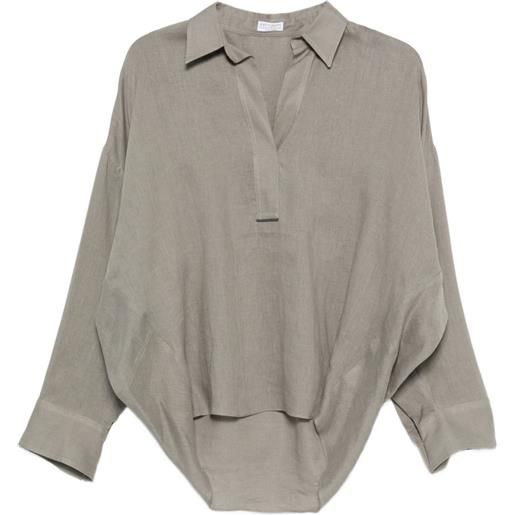 Brunello Cucinelli blusa in lino - grigio