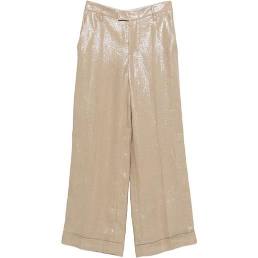 Brunello Cucinelli pantaloni in lurex - toni neutri