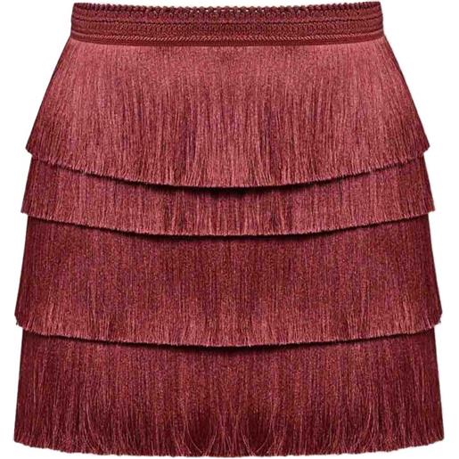 PatBO x camila coelho minigonna amber con frange - marrone