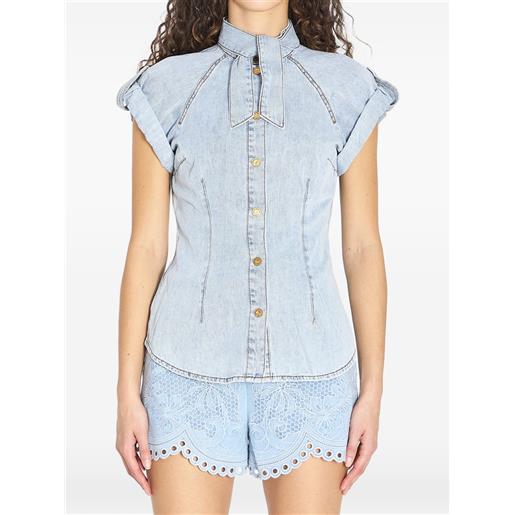 ZIMMERMANN camicia con collo lavallière - blu