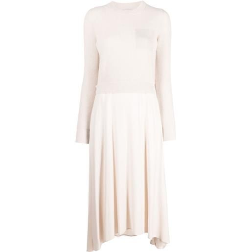 Peserico abito midi con cuciture a contrasto - rosa