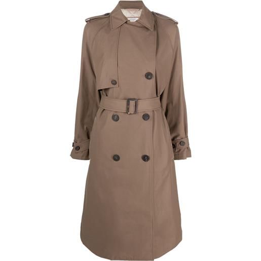 Peserico trench doppiopetto con catena monili - marrone