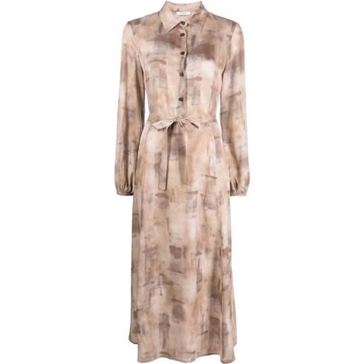 Peserico abito midi con cintura - toni neutri