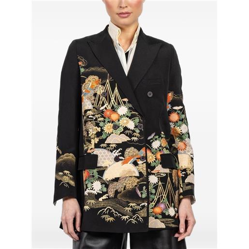 IBRIGU blazer svasato con stampa - nero