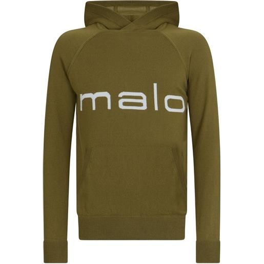 Malo felpa con cappuccio e logo - verde