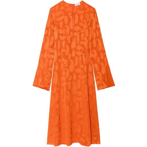 Zadig&Voltaire abito midi con stampa paisley - arancione