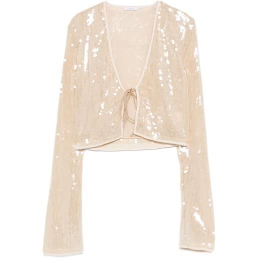Oséree top marylin con paillettes - toni neutri