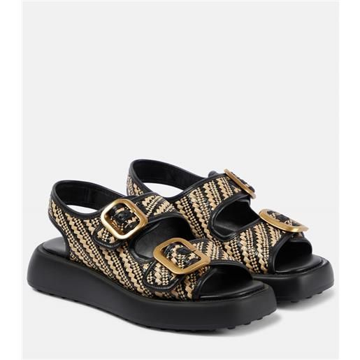 Tod's sandali in tweed con pelle