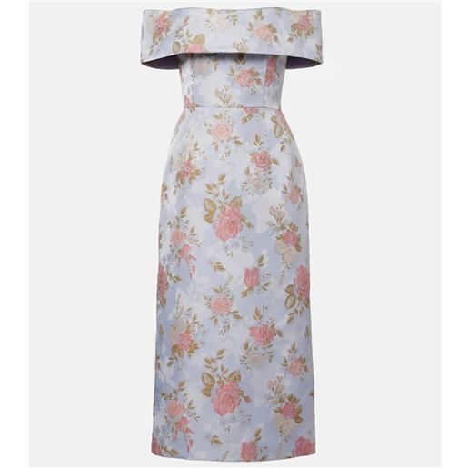 Markarian abito a corsetto gloria in broccato lamã© con stampa floreale