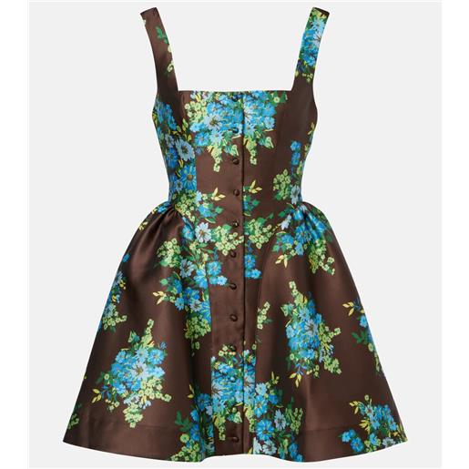 Alemais alã©mais abito corto in raso con stampa floreale