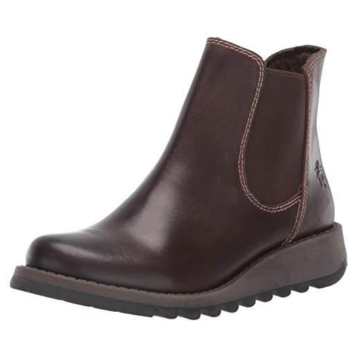 Fly London salv - stivali chelsea donna, marrone (dark brown), 35 eu