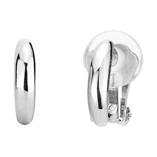 Boccia Orecchini A Cerchio Donna In Titanio, Colore Bianco, Modello 0584-01, Stile Creoli