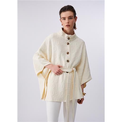 LIUJO liu jo poncho con cintura, panna