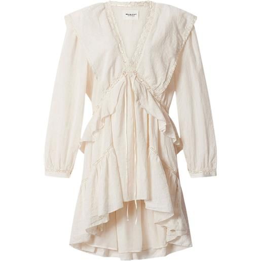 MARANT ÉTOILE abito corto damya con ruches - toni neutri