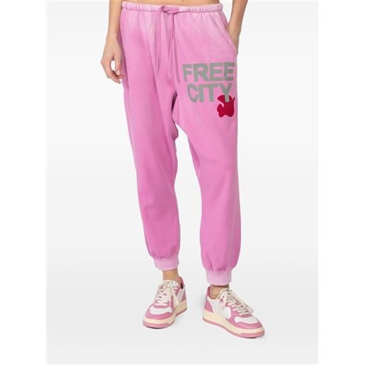 FreeCity pantaloni sportivi sunfades con coulisse - rosa