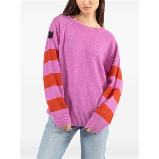 FreeCity maglione girocollo a righe - rosa