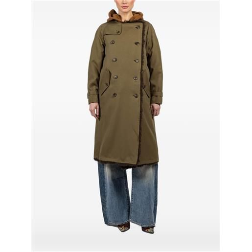 R13 trench reversibile con cappuccio - verde